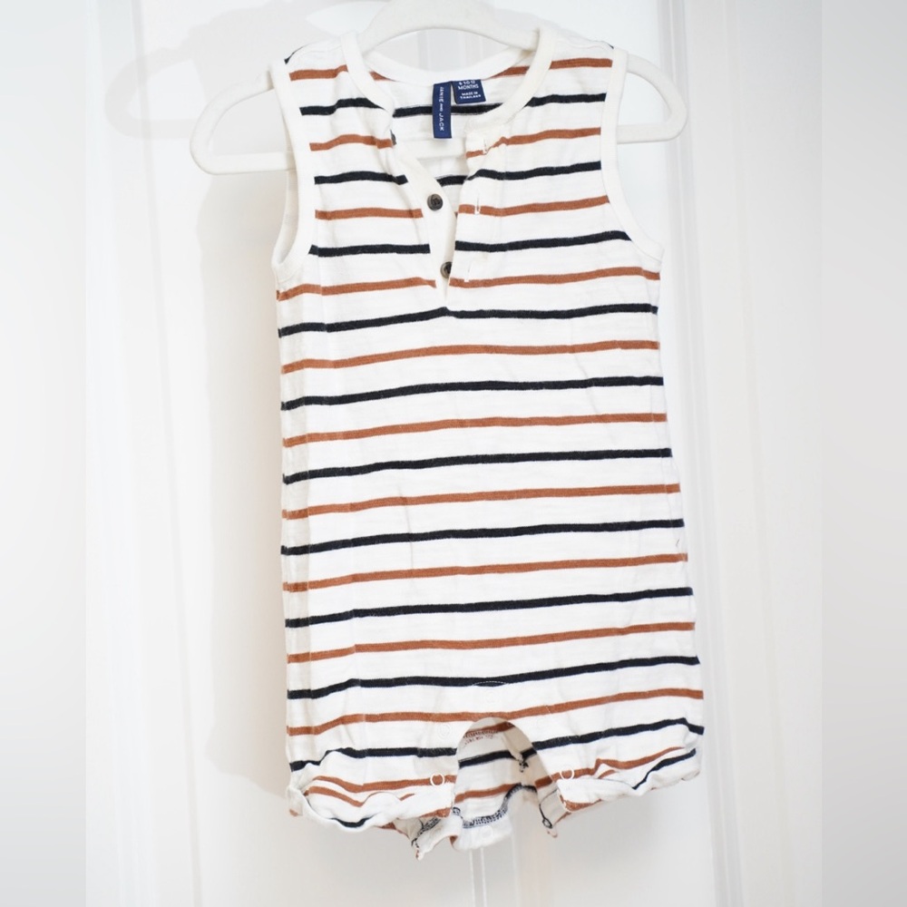 Striped Sleeveless Baby Romper